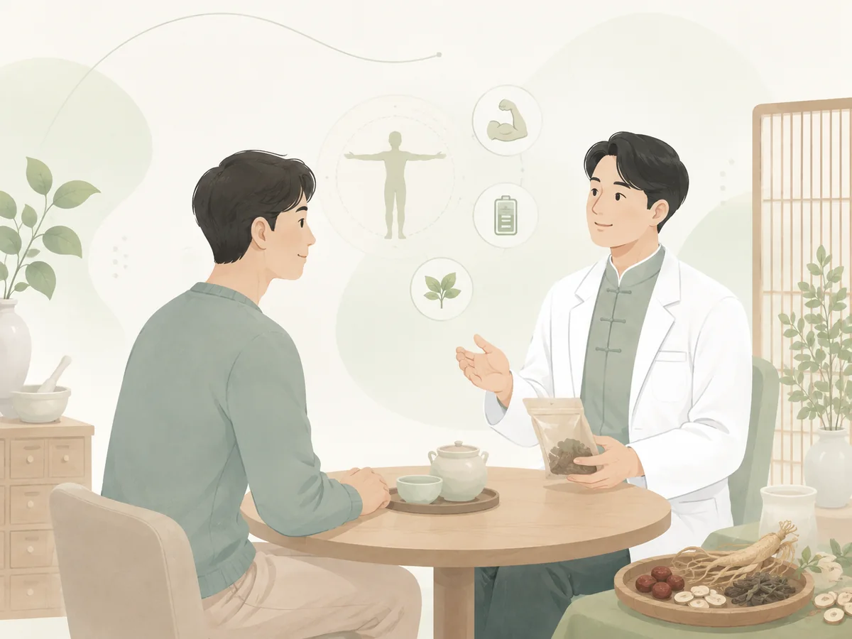 보약 클리닉 상담 일러스트